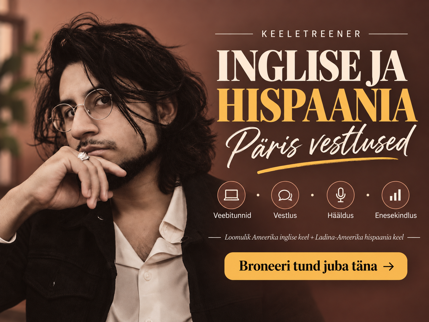 Inglise keele vestlustunnid New Yorgist pärit emakeelse kõnelejaga – veebis
